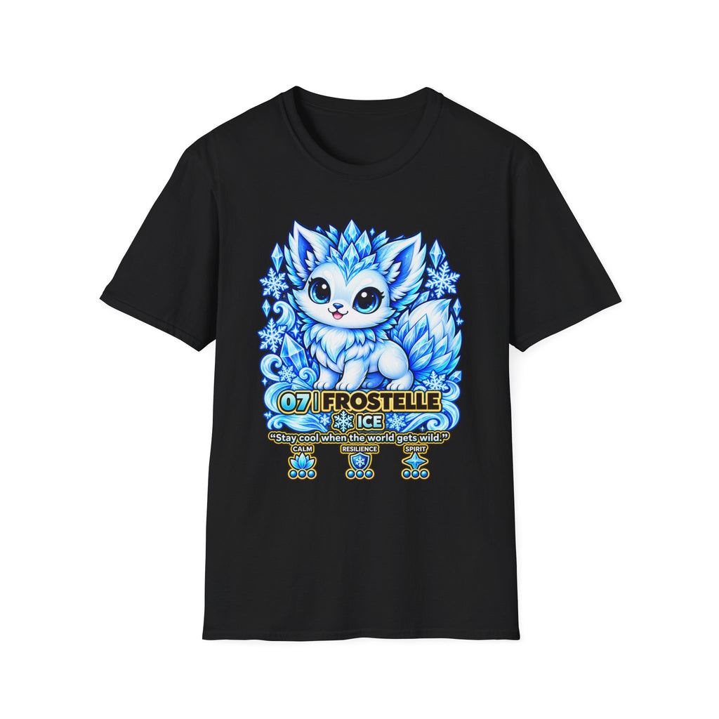Ice Fox T-Shirt — Cute Frosty Fox with Snowflakes ("Frostelle" Design)