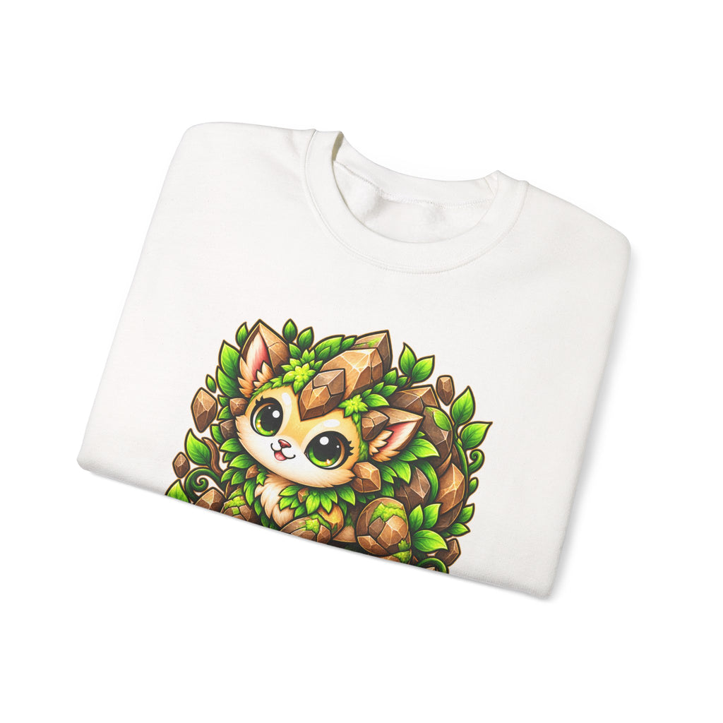 Crewneck Sweatshirt — TerraNox "Earth" Cute Forest Cat Gamer Design