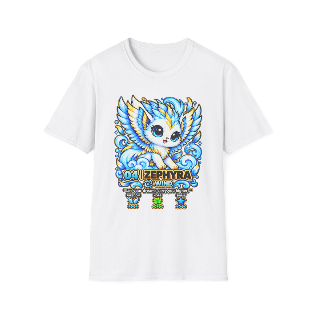 Zephyra Wind Owl T-Shirt — Cute Blue Fantasy Owl Graphic Tee