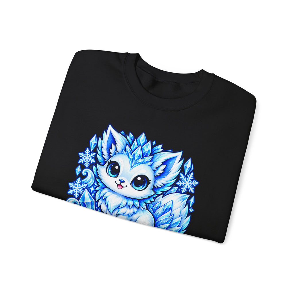 Crewneck Sweatshirt — Cute Ice Fox Graphic “07 LIROSTELLE ICE”