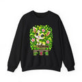 Floral Forest Kitty Sweatshirt — '01 Florune Nature' Cute Green Plant Cat Crewneck