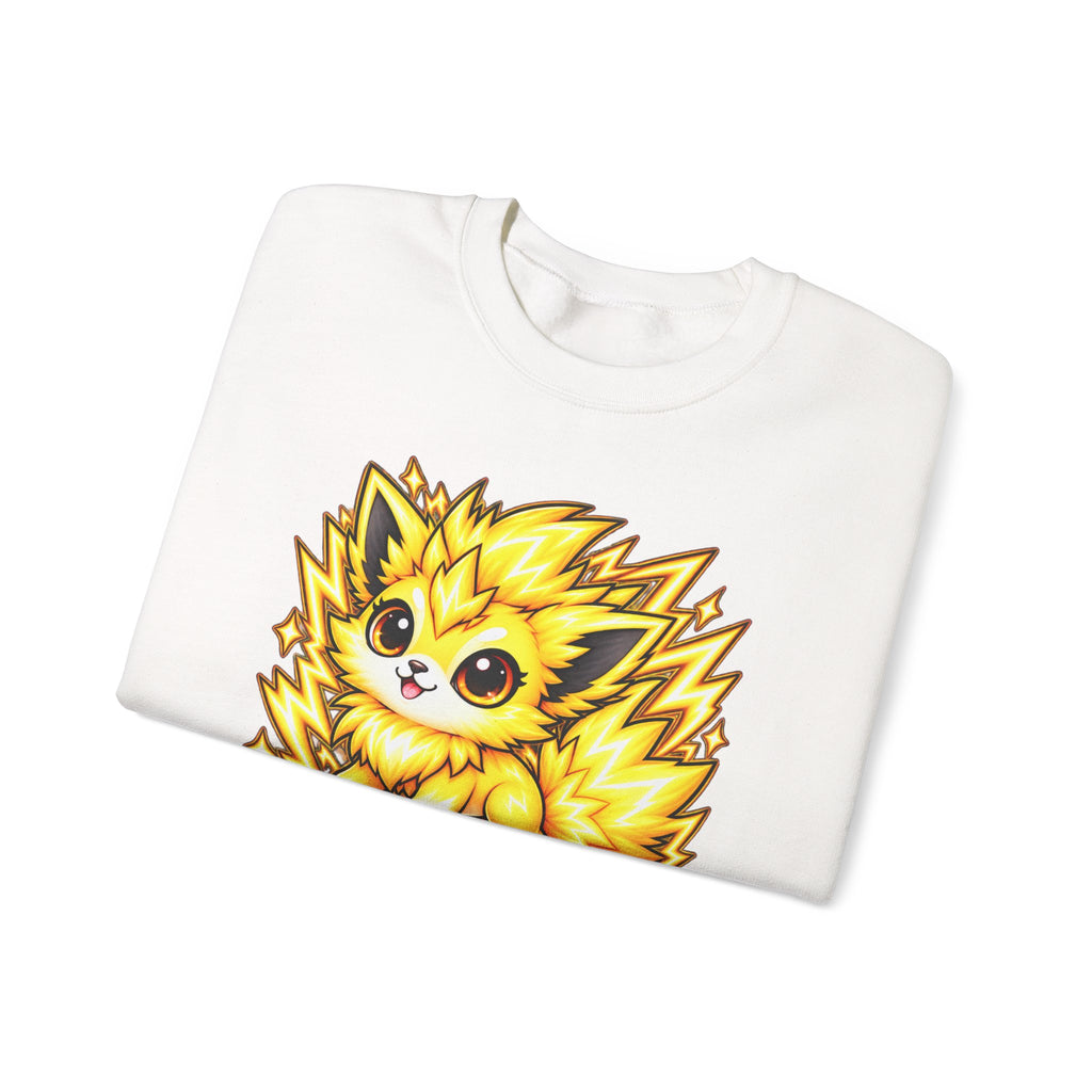 Voltzi Lightning Crewneck Sweatshirt — Cute Electric Cat Graphic
