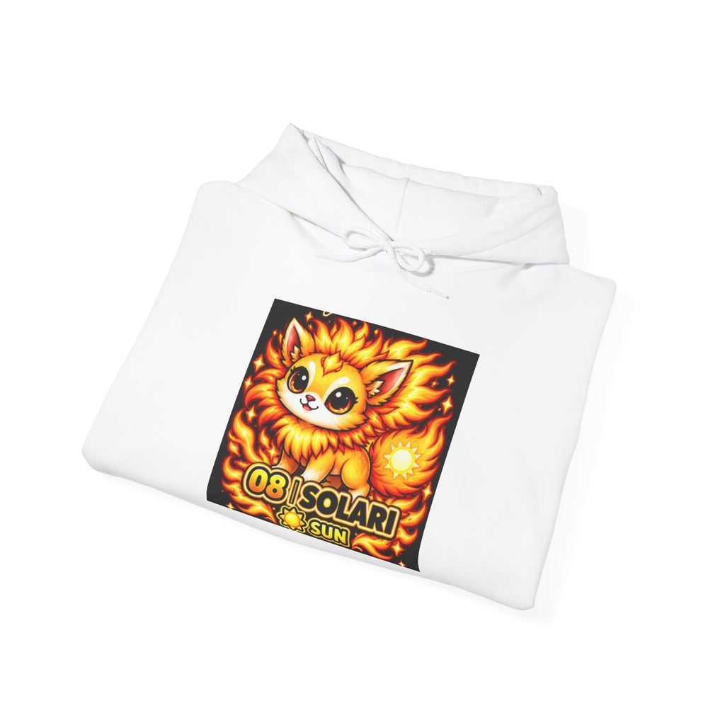Sun Spirit Hoodie — Cute Solar Cat Illustration ("Ob! Solari")