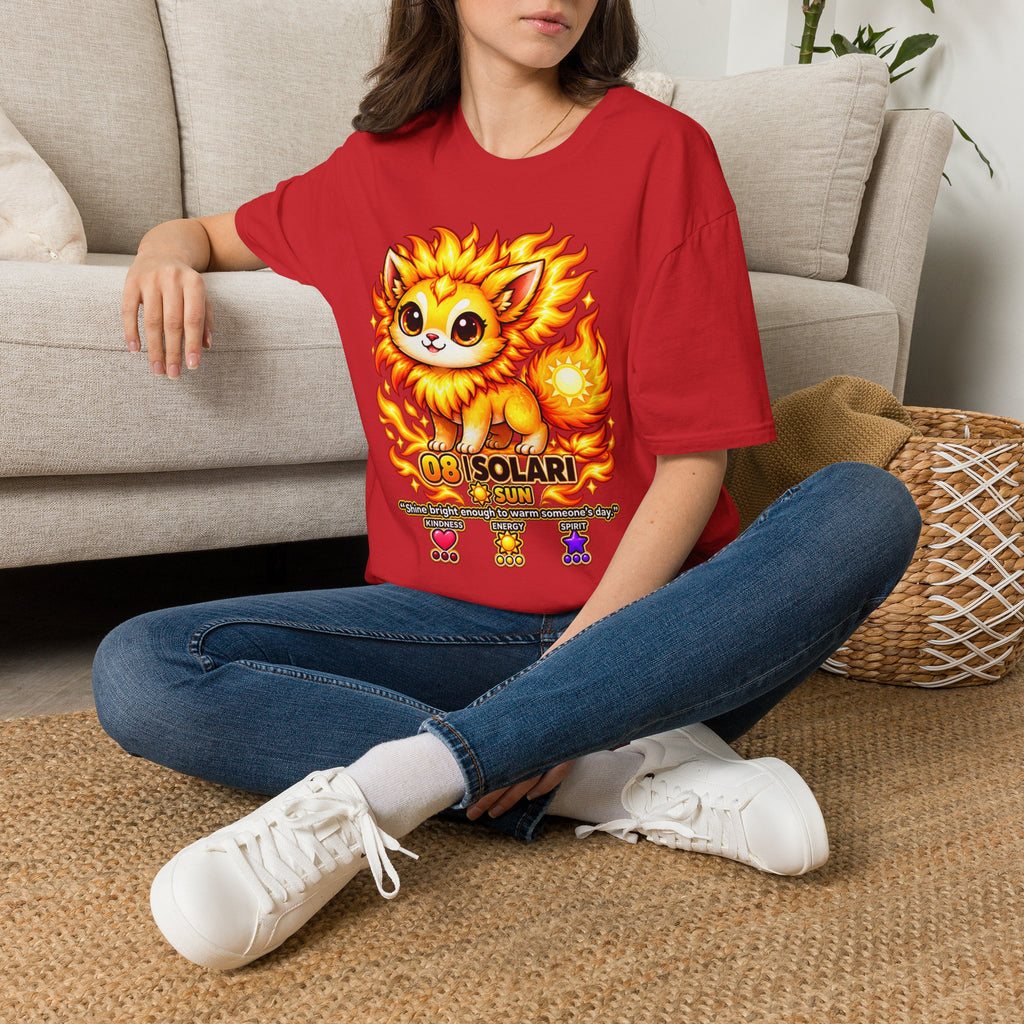 Sunfire Kitty T-Shirt — Cute Flame Fox Cat Graphic Tee