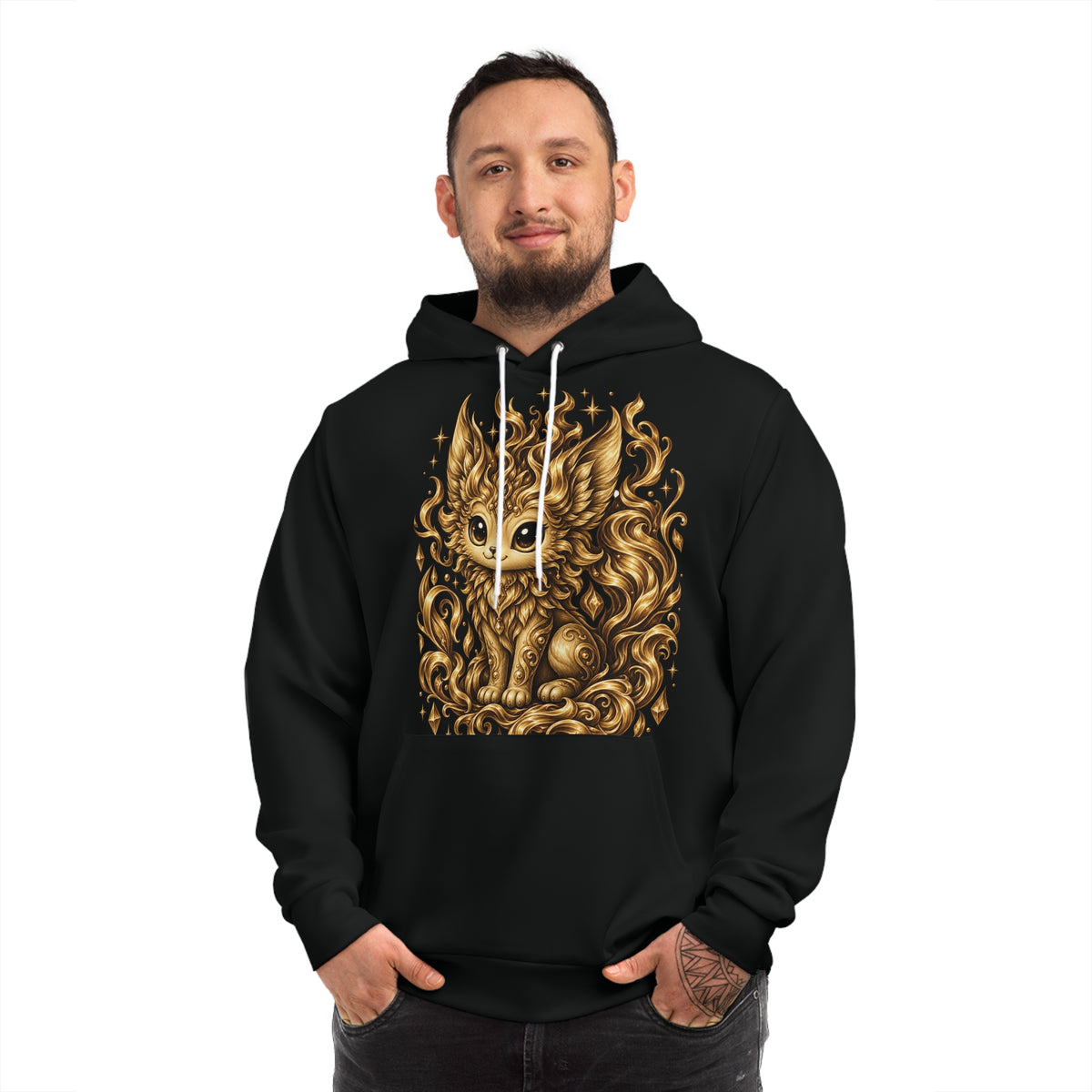 Emberoo #02 — Fire | Black & Gold Collector’s Edition AOP Hoodie