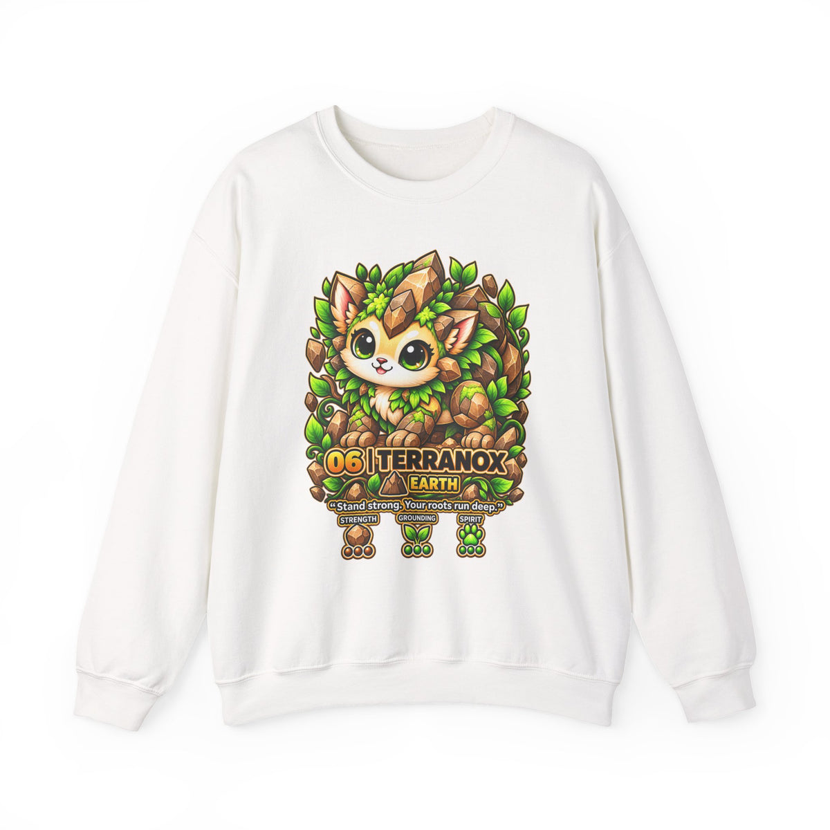 Crewneck Sweatshirt — TerraNox "Earth" Cute Forest Cat Gamer Design