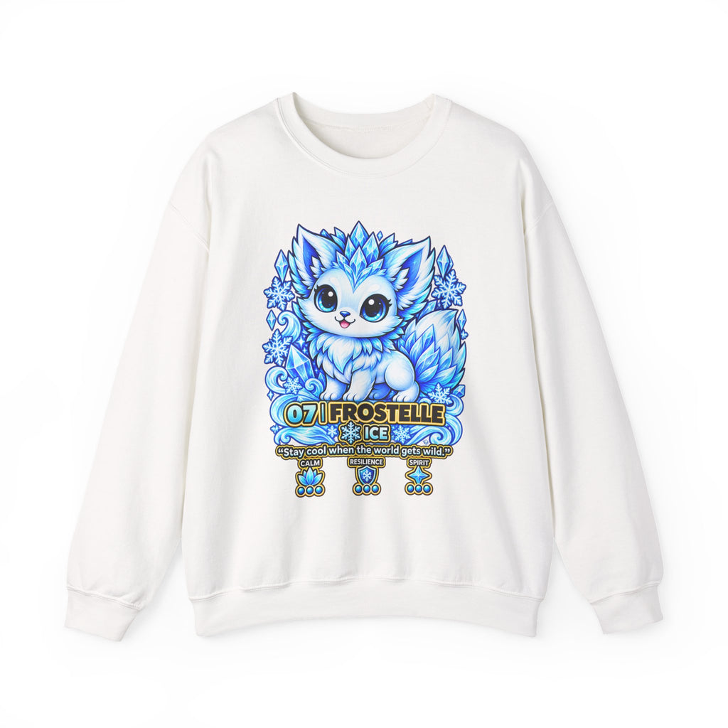 Crewneck Sweatshirt — Cute Ice Fox Graphic “07 LIROSTELLE ICE”