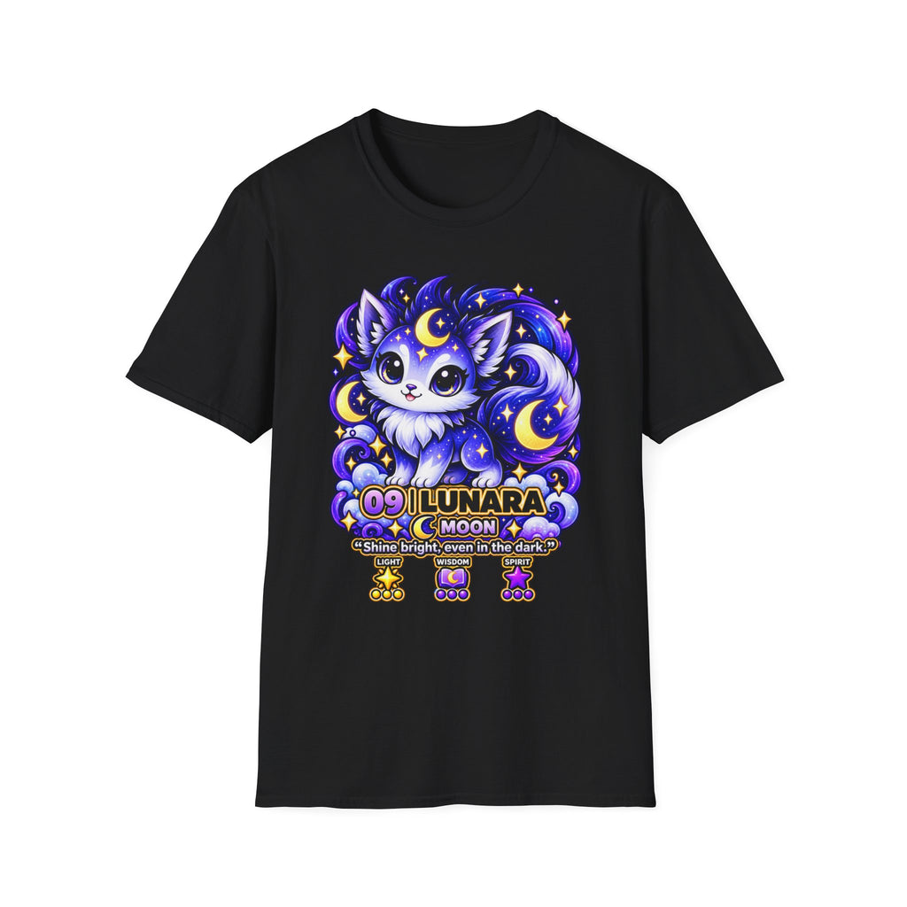 Moonlit Kitty T‑Shirt — Cute Lunar Cat Graphic Tee