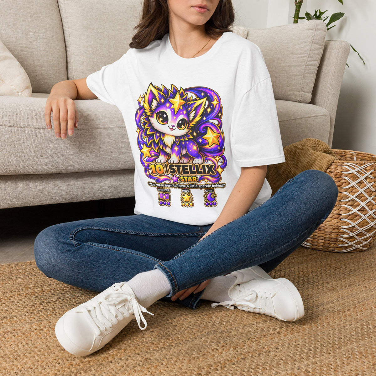 Magic Star Kitty T-Shirt — Cute Cosmic Cat Graphic Tee