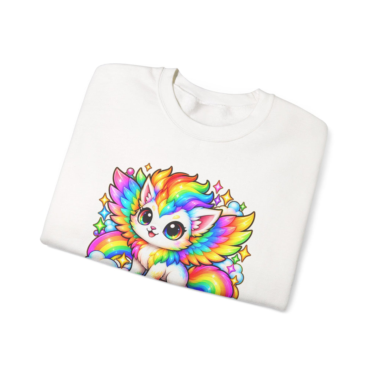 Rainbow Prismara Cute Winged Kitty Sweatshirt