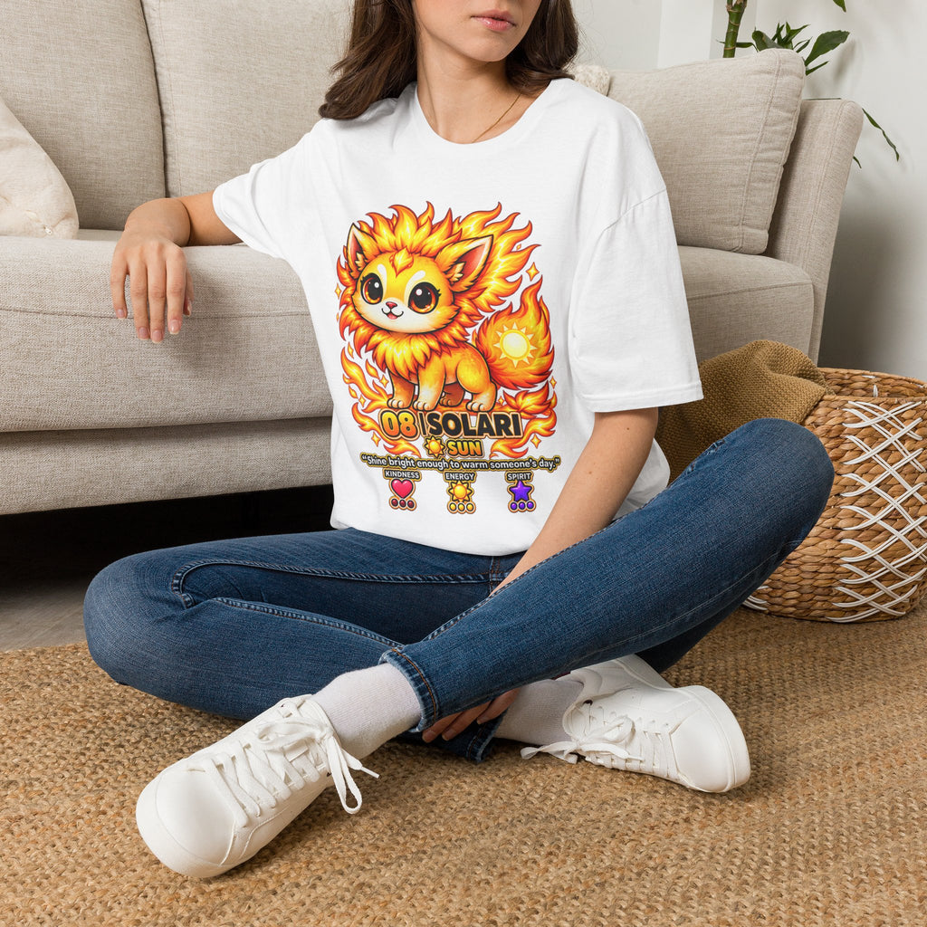 Sunfire Kitty T-Shirt — Cute Flame Fox Cat Graphic Tee