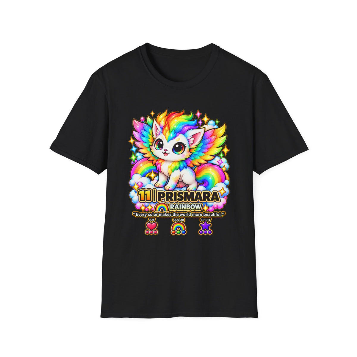 Rainbow Prismara Cute Kitty T‑Shirt