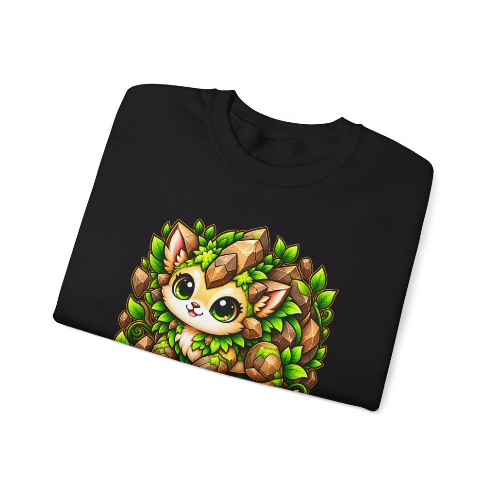 Crewneck Sweatshirt — TerraNox "Earth" Cute Forest Cat Gamer Design