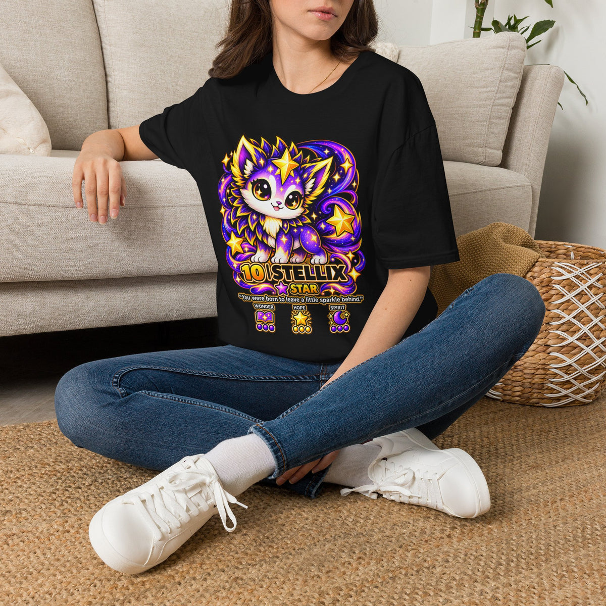 Magic Star Kitty T-Shirt — Cute Cosmic Cat Graphic Tee