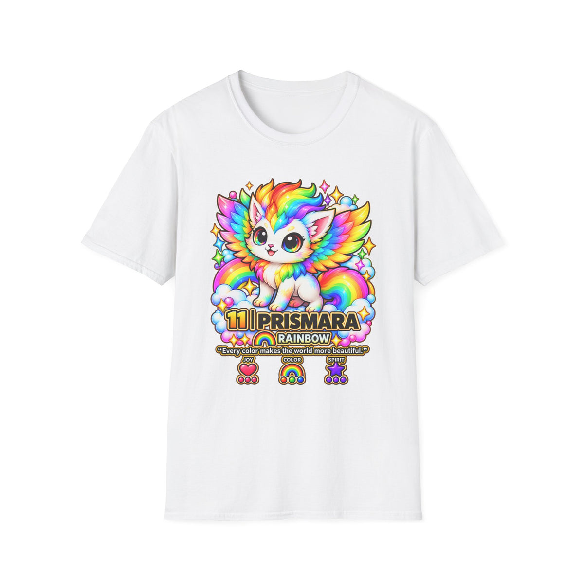 Rainbow Prismara Cute Kitty T‑Shirt