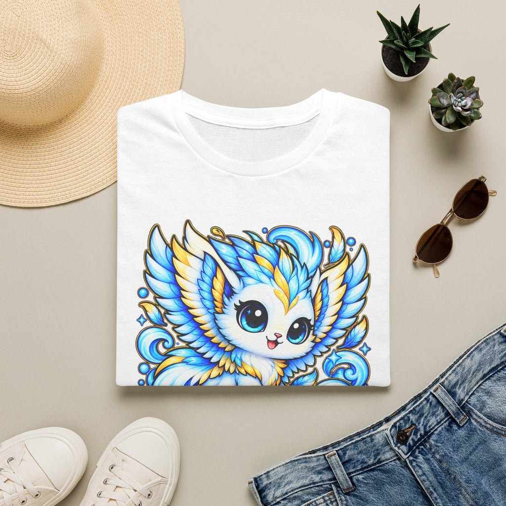Zephyra Wind Owl T-Shirt — Cute Blue Fantasy Owl Graphic Tee