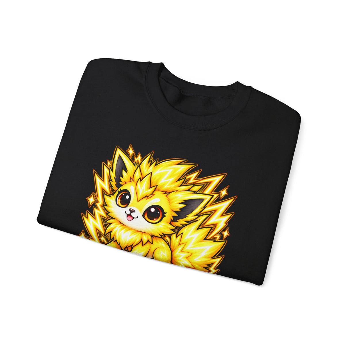 Voltzi Lightning Crewneck Sweatshirt — Cute Electric Cat Graphic