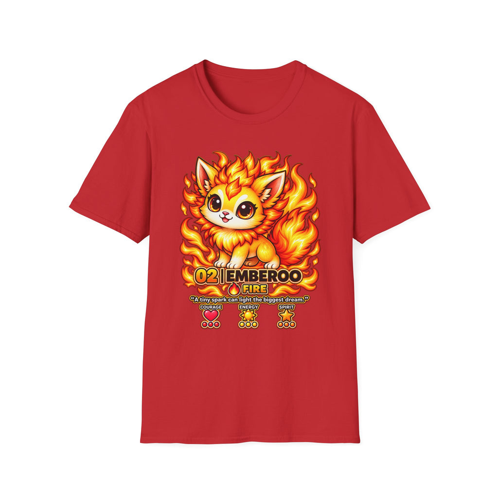 Fire Kitten T-Shirt — Cute Flame Fox Graphic Tee