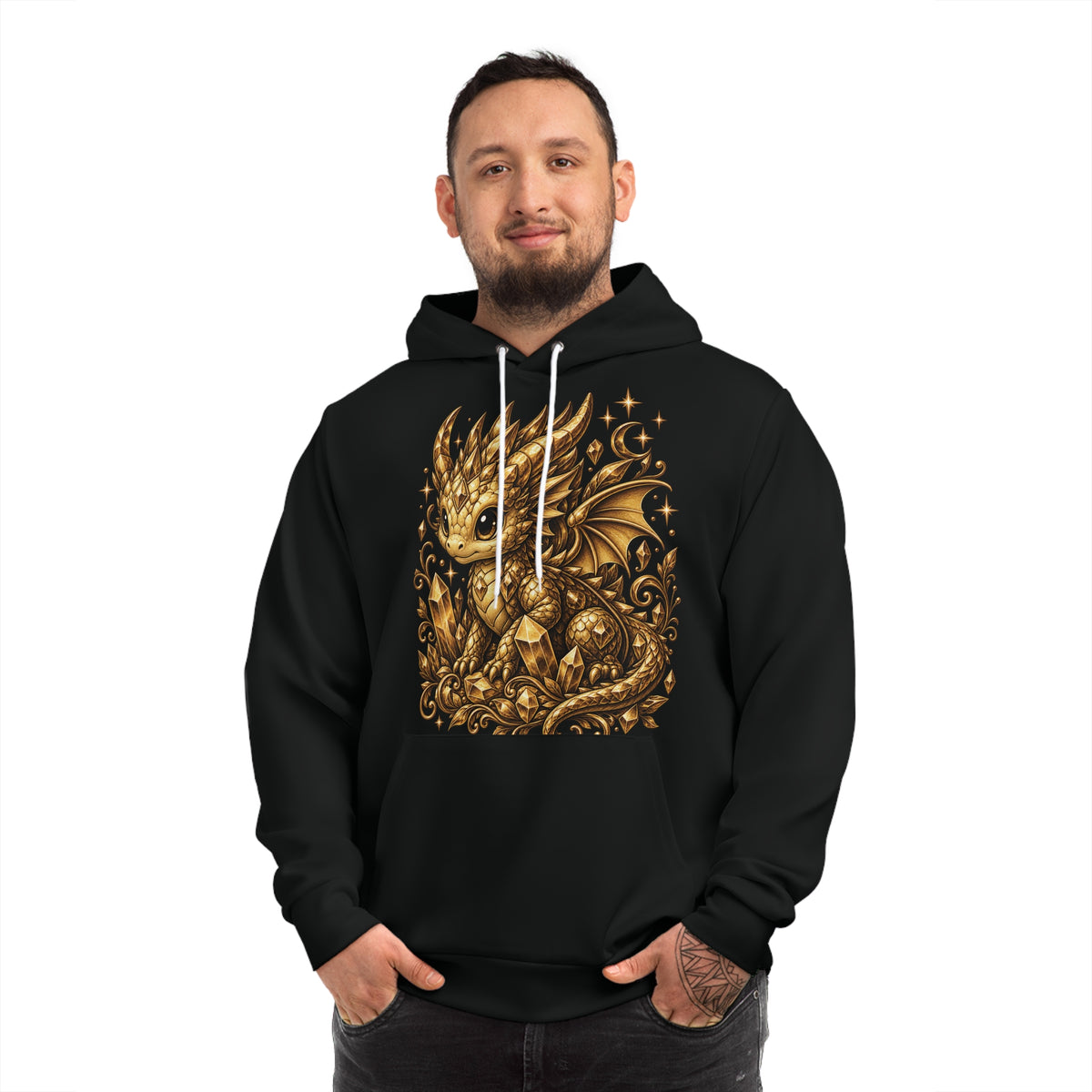 Crystara #12 — Crystal | Black & Gold Collector’s Edition AOP Hoodie