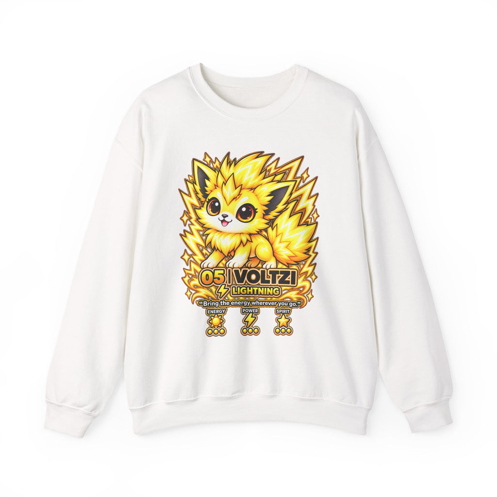 Voltzi Lightning Crewneck Sweatshirt — Cute Electric Cat Graphic