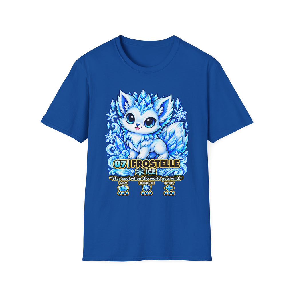 Ice Fox T-Shirt — Cute Frosty Fox with Snowflakes ("Frostelle" Design)