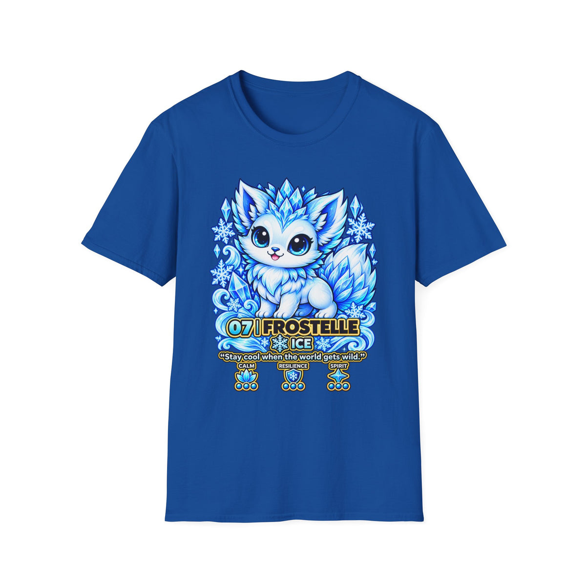 Ice Fox T-Shirt — Cute Frosty Fox with Snowflakes ("Frostelle" Design)