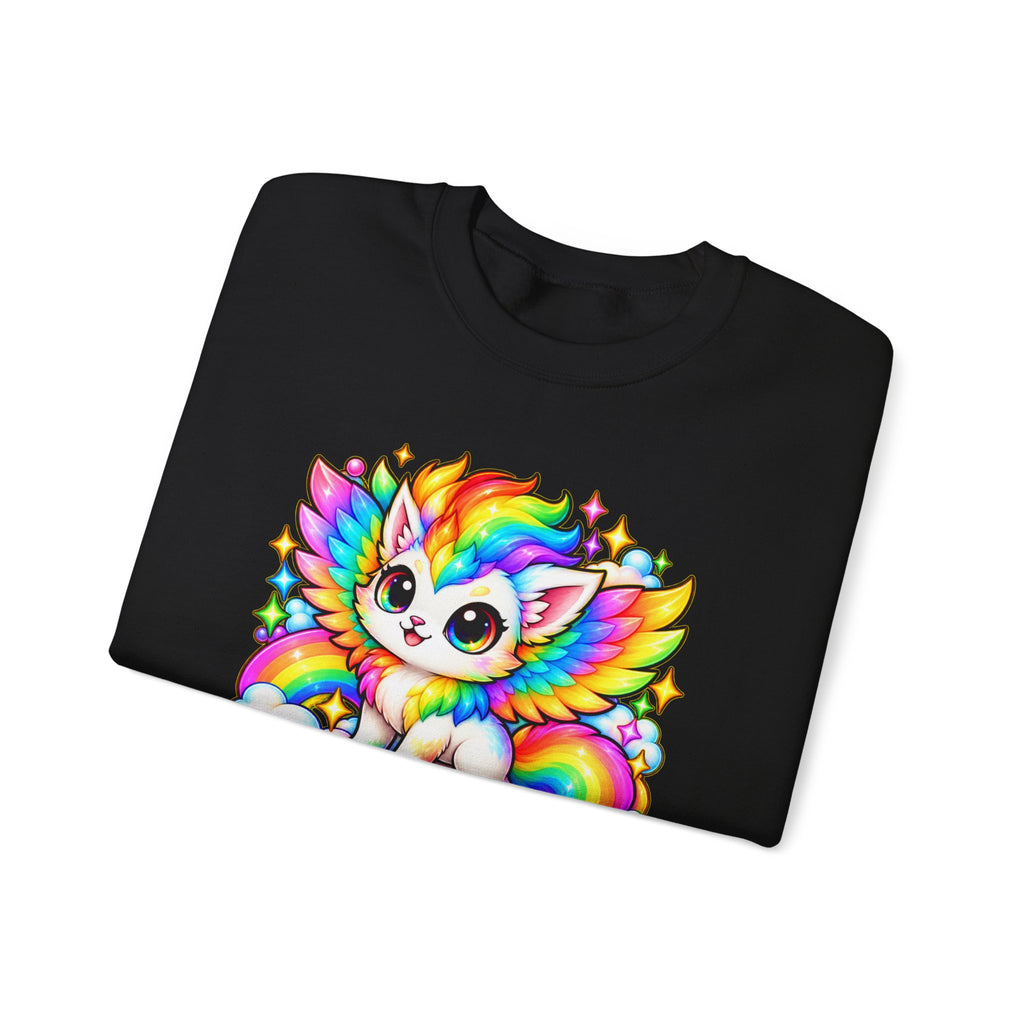 Rainbow Prismara Cute Winged Kitty Sweatshirt