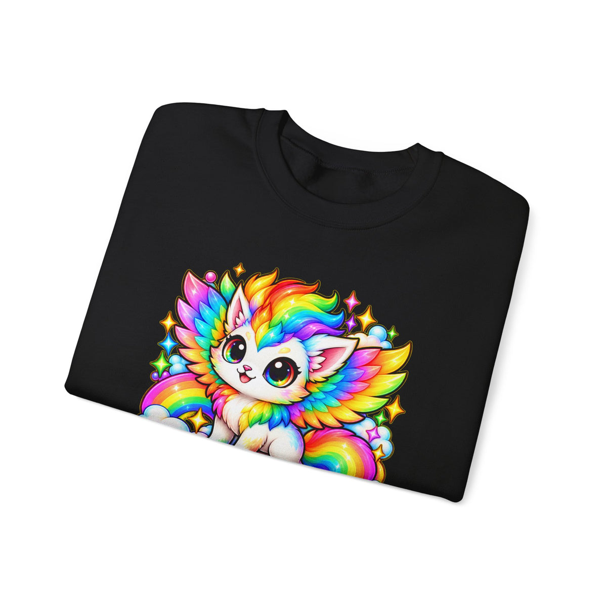 Rainbow Prismara Cute Winged Kitty Sweatshirt